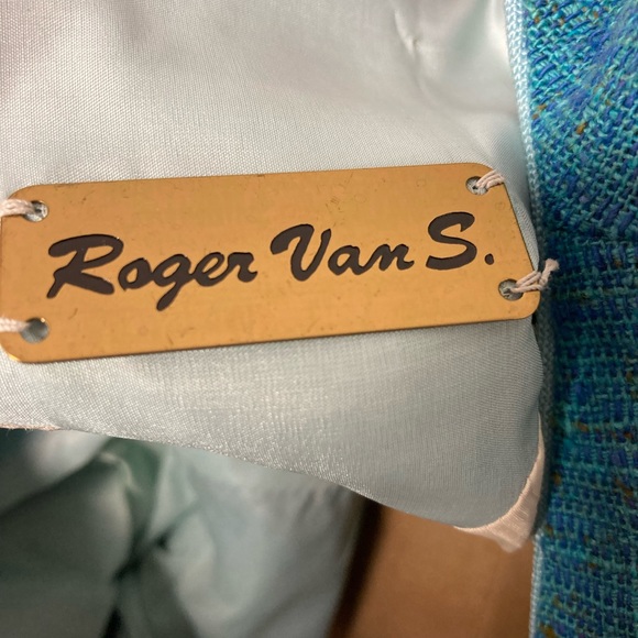 Vintage Roger Van S Blue Suit Pencil Skirt Gorgeous! - Picture 6 of 7